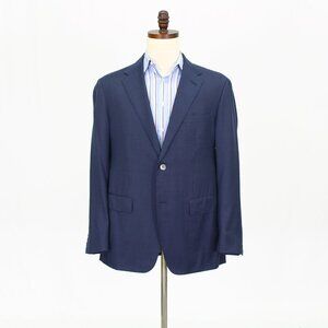 Bespoke 40R Blue Solid 2-Button Sport Coat Blazer Jacket T633
